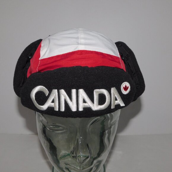 VTG HBC 2010 Vancouver Olympics Team Canada Youth Trapper Hat Cap Ear Flaps - Picture 4 of 9